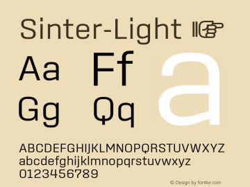 ☞Sinter Light Version 1.660;hotconv 1.0.109;makeotfexe 2.5.65596;com.myfonts.easy.signal.sinter.light.wfkit2.version.5Fta图片样张