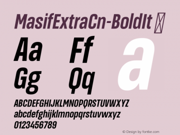 ☞MasifExtraCn-BoldIt Version 1.001;com.myfonts.easy.hurufatfont-type-foundry.masif.extra-condensed-bold-italic.wfkit2.version.5BtA图片样张