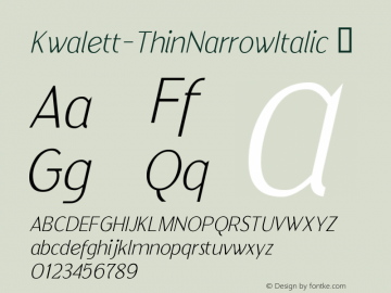 ☞Kwalett-ThinNarrowItalic Version 1.00 2020; ttfautohint (v1.5);com.myfonts.easy.ingrimayne.kwalett.thin-narrow-italic.wfkit2.version.5C1v图片样张