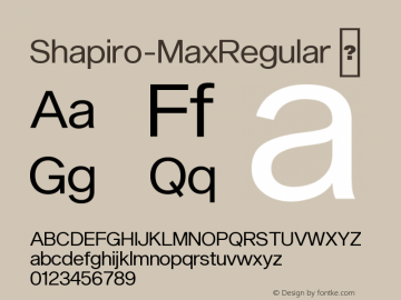 ☞Shapiro Max Regular Version 3.000;com.myfonts.easy.ogj-typedesign.shapiro.max-regular.wfkit2.version.5Cga图片样张