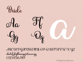 ☞Bride Version 1.000; ttfautohint (v1.5);com.myfonts.easy.typestory.love-bright.script.wfkit2.version.5Cva图片样张