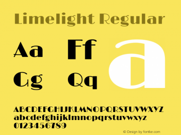 Limelight Regular Version 1.002 Font Sample