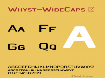 ☞Whyst-WideCaps Version 1.000;PS 001.001;hotconv 1.0.56;com.myfonts.easy.typotheticals.whyst.wide-caps.wfkit2.version.5CwG图片样张