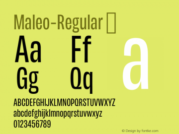 ☞Maleo Regular Version 1.007;com.myfonts.easy.tokotype.maleo.regular.wfkit2.version.5CGw图片样张