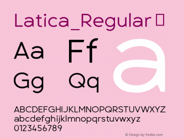 ☞Latica Version 1.0; ttfautohint (v1.5);com.myfonts.easy.vertigo.latica.regular.wfkit2.version.5DpN图片样张