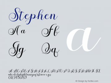 ☞Stephen Version 1.000;com.myfonts.easy.bungletter.stephen.regular.wfkit2.version.5CRS图片样张