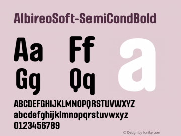 ☞Albireo Soft SemiCond Bold Version 1.000;FEAKit 1.0; ttfautohint (v1.5);com.myfonts.easy.cory-maylett-design.albireo-soft.semi-condensed-bold.wfkit2.version.5D5F图片样张