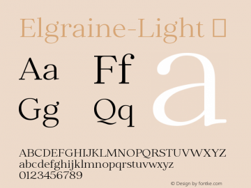 ☞Elgraine-Light Version 1.000; ttfautohint (v1.5);com.myfonts.easy.nasir-udin.elgraine.light.wfkit2.version.5DaY图片样张