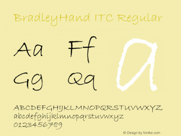 BradleyHand ITC Regular 001.001 Font Sample
