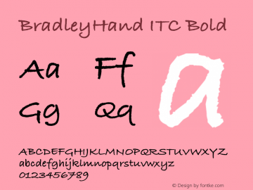 BradleyHand ITC Bold Version 001.001图片样张