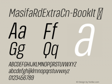 ☞MasifaRdExtraCn-BookIt Version 1.001;com.myfonts.easy.hurufatfont-type-foundry.masifa-rounded.extra-condensed-book-italic.wfkit2.version.5Dyg图片样张