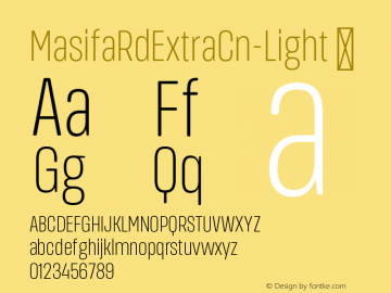 ☞MasifaRdExtraCn-Light Version 1.001; ttfautohint (v1.5);com.myfonts.easy.hurufatfont-type-foundry.masifa-rounded.extra-condensed-light.wfkit2.version.5Dyd图片样张