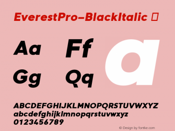 ☞EverestPro-BlackItalic Version 1.000; ttfautohint (v1.5);com.myfonts.easy.nicolass-fonts.everest-pro.black-italic.wfkit2.version.5DLS图片样张