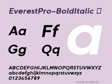 ☞EverestPro-BoldItalic Version 1.000;com.myfonts.easy.nicolass-fonts.everest-pro.bold-italic.wfkit2.version.5DLQ图片样张