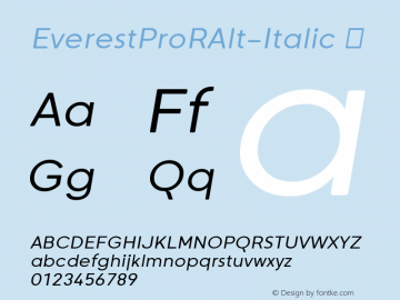 ☞EverestProRAlt-Italic Version 1.000;com.myfonts.easy.nicolass-fonts.everest-pro.ralt-regular-italic.wfkit2.version.5DLY图片样张
