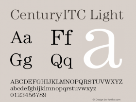 CenturyITC Light Version 001.000 Font Sample