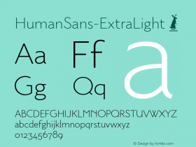 ☞HumanSans-ExtraLight Version 001.000 ;com.myfonts.easy.ian-farnam.human-sans.extra-light.wfkit2.version.5Eu7图片样张