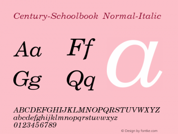 Century-Schoolbook Normal-Italic 001.000图片样张