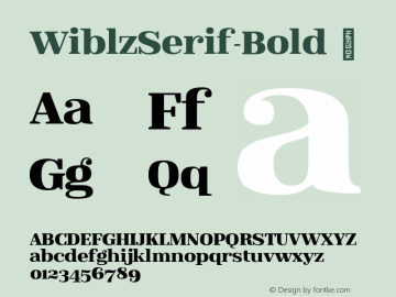 ☞Wiblz Serif Bold Version 1.000;FEAKit 1.0;com.myfonts.easy.the-ampersand-forest.wiblz-serif.bold.wfkit2.version.5F8Q图片样张