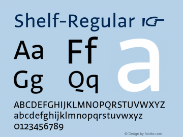 ☞Shelf Regular Version 1.000;hotconv 1.0.109;makeotfexe 2.5.65596;com.myfonts.easy.szymontype.shelf.regular.wfkit2.version.5F1q图片样张