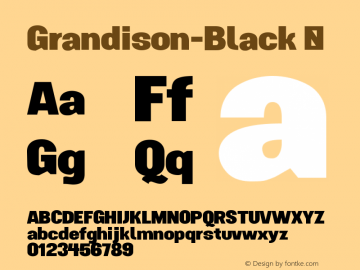 ☞Grandison-Black Version 2.002; ttfautohint (v1.5);com.myfonts.easy.francev.grandison.black.wfkit2.version.5Fe2图片样张