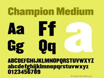 Champion Medium Version 001.000 Font Sample