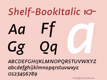 ☞Shelf Book Italic Version 1.000;hotconv 1.0.109;makeotfexe 2.5.65596; ttfautohint (v1.5);com.myfonts.easy.szymontype.shelf.book-italic.wfkit2.version.5F1v图片样张