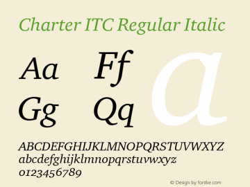 Charter ITC Regular Italic Version 001.005图片样张