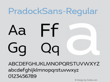 ☞Pradock Sans Regular Version 1.000;com.myfonts.easy.genesislab.pradock-sans-.pradock-regular.wfkit2.version.5FK6图片样张