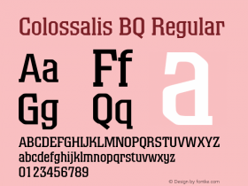 Colossalis BQ Regular Version 001.000 Font Sample