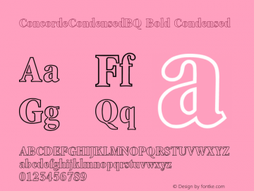 ConcordeCondensedBQ Bold Condensed Version 001.000图片样张