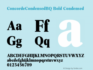 ConcordeCondensedBQ Bold Condensed Version 001.000图片样张