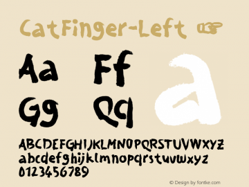 ☞Cat Finger Left Version 1.000;FEAKit 1.0; ttfautohint (v1.5);com.myfonts.easy.typographicdesign.cat-finger.left.wfkit2.version.5FQY图片样张