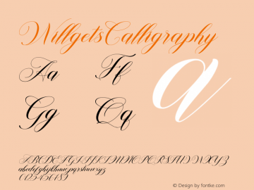 ☞WillgetsCalligraphy Version 1.000;com.myfonts.easy.soft-creative.willgets-calligraphy.regular.wfkit2.version.5Gjv图片样张