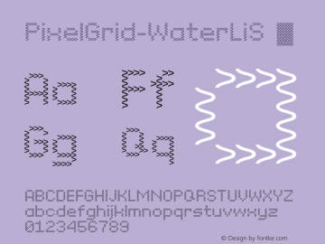 ☞Pixel Grid Water Li S Version 1.000;hotconv 1.0.109;makeotfexe 2.5.65596;com.myfonts.easy.caron-twice.pixel-grid.water-li-s.wfkit2.version.5GC5图片样张