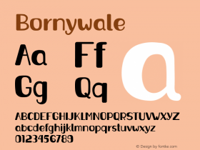 ☞Bornywale Version 1.00;February 23, 2021;FontCreator 12.0.0.2547 64-bit;com.myfonts.easy.adevio-studio.bornywale.regular.wfkit2.version.5GNB图片样张