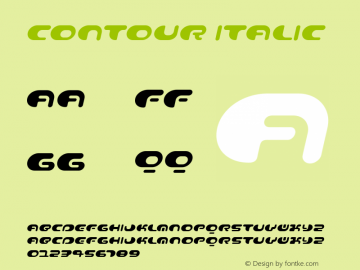 Contour Italic Version 1.00 Font Sample