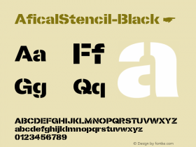 ☞AficalStencil-Black Version 2.000;FEAKit 1.0; ttfautohint (v1.5);com.myfonts.easy.formatype-foundry.afical.stencil-black.wfkit2.version.5Hhq图片样张