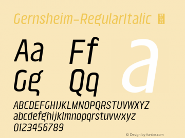 ☞Gernsheim RegularItalic Version 1.000;hotconv 1.0.109;makeotfexe 2.5.65596; ttfautohint (v1.5);com.myfonts.easy.brenners-template.gernsheim.regular-italic.wfkit2.version.5HXK图片样张