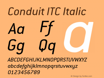 Conduit ITC Italic Version 1.100;PS 001.001;Core 1.0.38图片样张