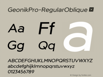 ☞Geonik Pro Regular Oblique 1.0;com.myfonts.easy.ckhans-fonts.geonik-pro.regular-oblique.wfkit2.version.5JmA图片样张