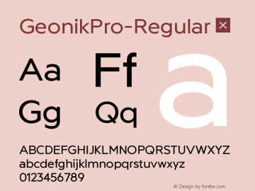 ☞Geonik Pro Regular 1.0; ttfautohint (v1.5);com.myfonts.easy.ckhans-fonts.geonik-pro.regular.wfkit2.version.5Jmz图片样张