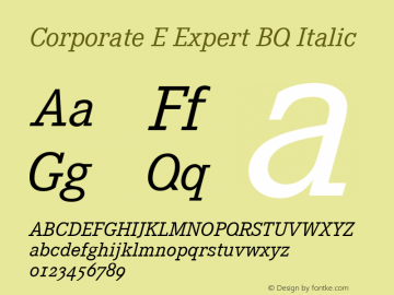 Corporate E Expert BQ Italic Version 001.000图片样张