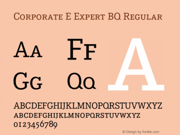 Corporate E Expert BQ Regular 001.000 Font Sample