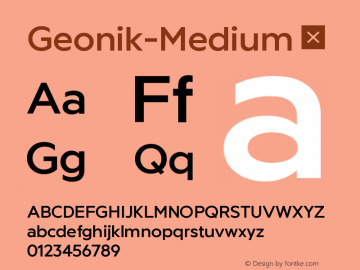 ☞Geonik Medium 1.0; ttfautohint (v1.5);com.myfonts.easy.ckhans-fonts.geonik.medium.wfkit2.version.5JBN图片样张