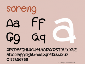☞soreng Version 1.00;April 24, 2021;FontCreator 11.5.0.2430 64-bit;com.myfonts.easy.gatra-std.soreng.regular.wfkit2.version.5KHy图片样张