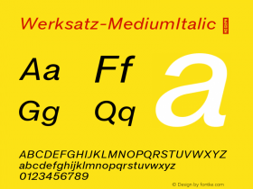 ☞Werksatz Medium Italic Version 1.000;hotconv 1.0.109;makeotfexe 2.5.65596;com.myfonts.easy.moritz-kleinsorge.werksatz.medium-italic.wfkit2.version.5KMe图片样张