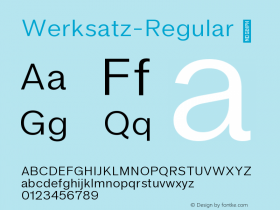 ☞Werksatz Regular Version 1.000;hotconv 1.0.109;makeotfexe 2.5.65596; ttfautohint (v1.5);com.myfonts.easy.moritz-kleinsorge.werksatz.regular.wfkit2.version.5KMb图片样张