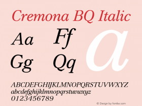 Cremona BQ Italic Version 001.000图片样张