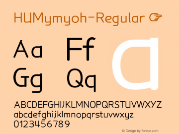 ☞HUMymyoh-Regular Version 1.00;com.myfonts.easy.heummdesign.hu-mymyoh.regular.wfkit2.version.5Lag图片样张